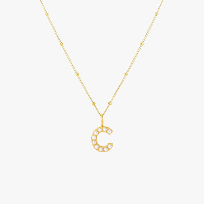 Pearl Initial Pendant Necklace