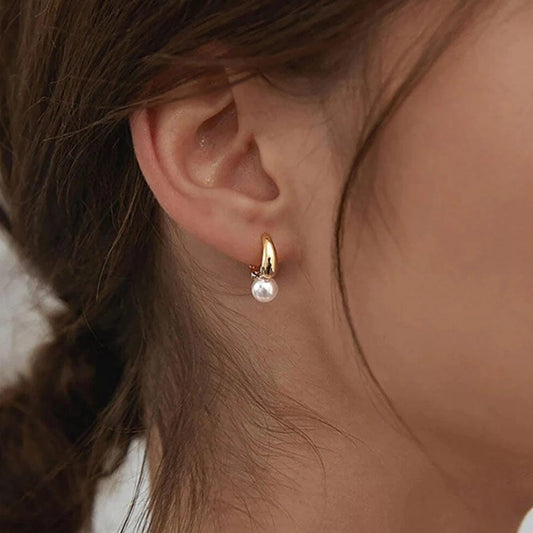Small Gold Pearl Earrings
