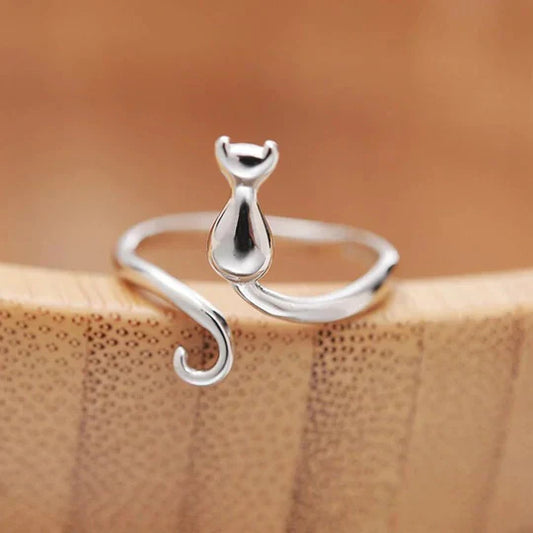 Retro Feline Wrap Ring