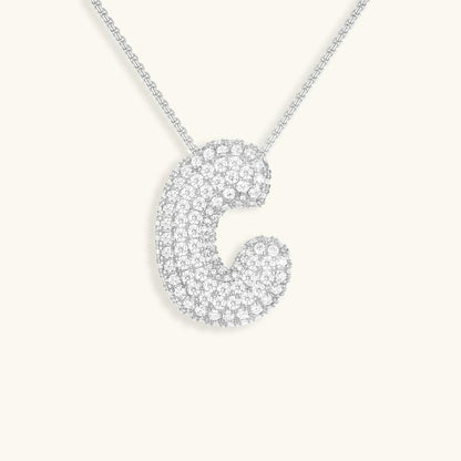 Bubble Initial Crystals Necklace