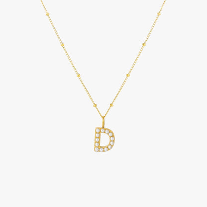 Pearl Initial Pendant Necklace