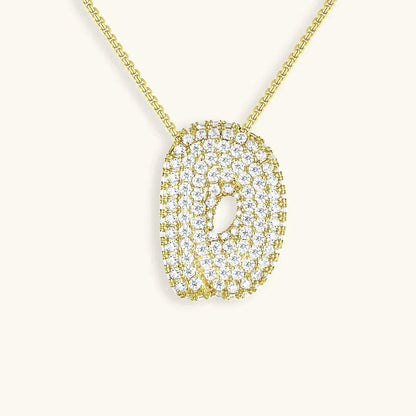 Bubble Initial Crystals Necklace