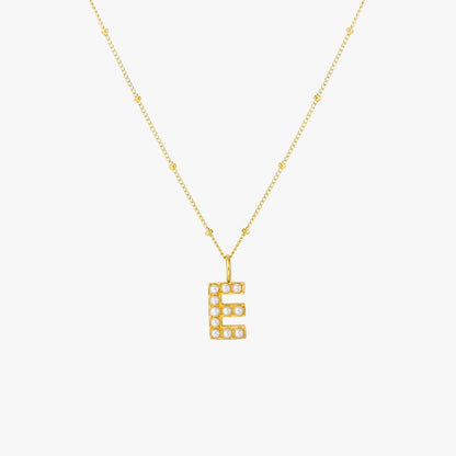 Pearl Initial Pendant Necklace