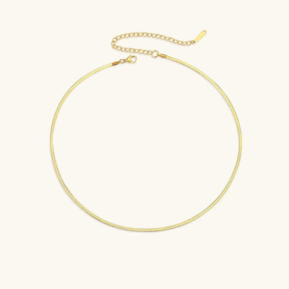 Timeless Herringbone Gold Necklace