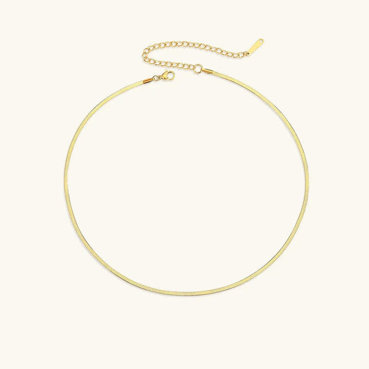 Timeless Herringbone Gold Necklace