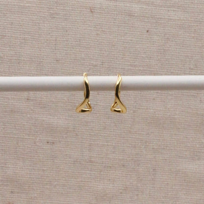 Gold Abstract Wave Hoops