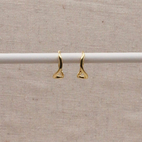 Gold Abstract Wave Hoops
