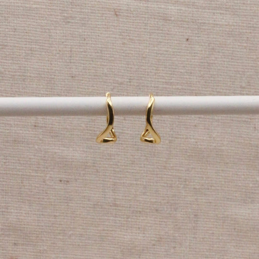 Gold Abstract Wave Hoops