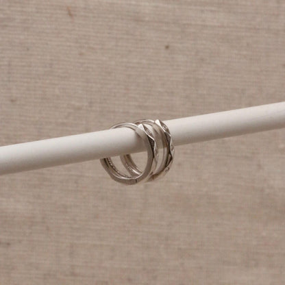 Silver Marquise Huggie Hoops