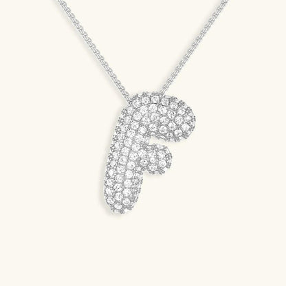 Bubble Initial Crystals Necklace