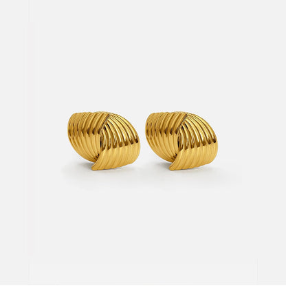 Modern Gold Twist Earrings