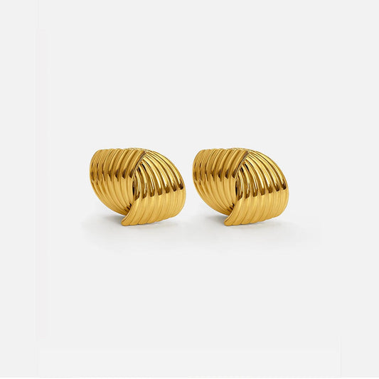 Modern Gold Twist Earrings