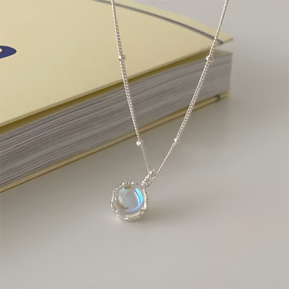 Radiant Bezel Set Moonstone Pendant