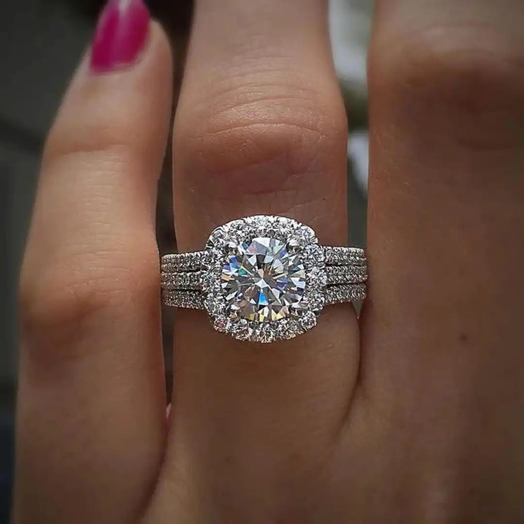 Cushion Halo Pav� Statement Ring