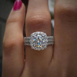 Cushion Halo Pav� Statement Ring