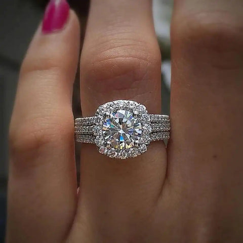 Cushion Halo Pav� Statement Ring