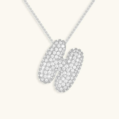 Bubble Initial Crystals Necklace