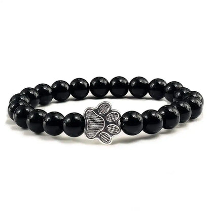 Beaded Paw Bracelet Natural Stone Design