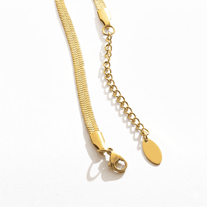 Gold Herringbone Chain Set