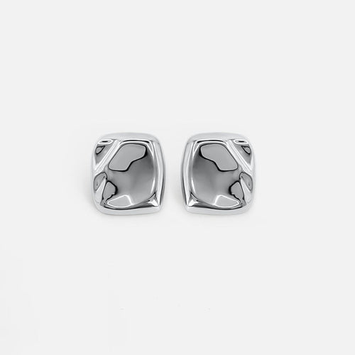Molten Silver Statement Earring