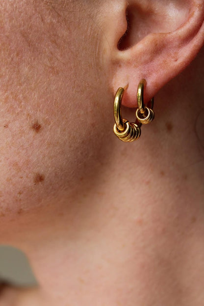 Stacked Ring Hoop Earrings