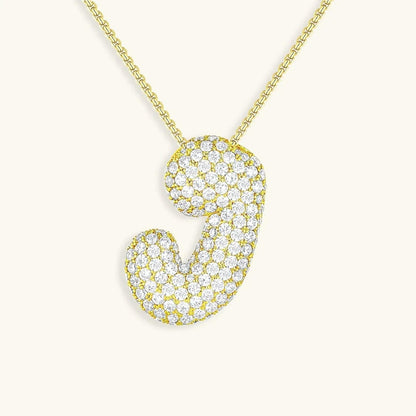 Bubble Initial Crystals Necklace