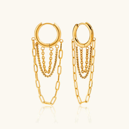 Gleaming Chain Hoop Earrings