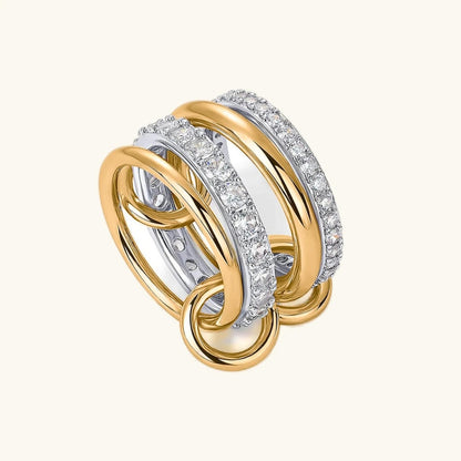 Elegant Calyra Stacked Crystals Ring