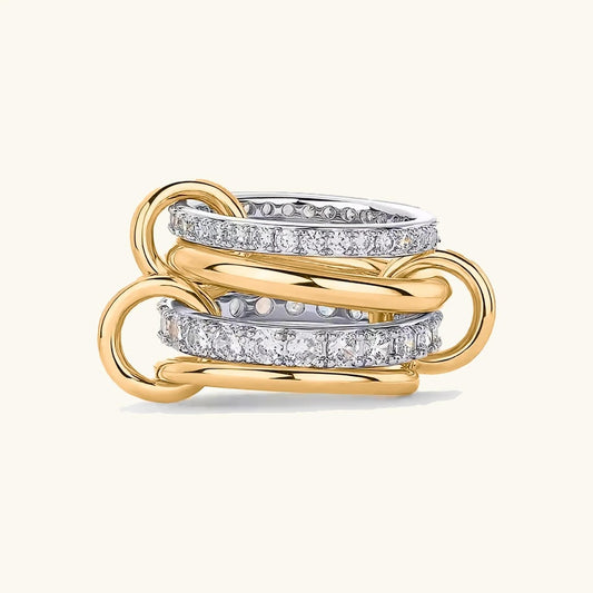 Elegant Calyra Stacked Crystals Ring