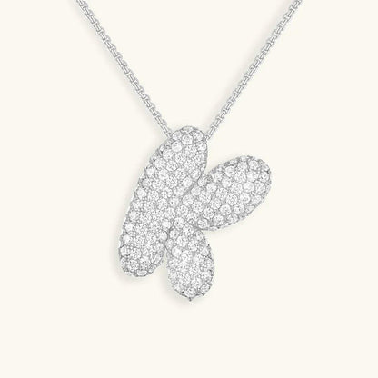 Bubble Initial Crystals Necklace