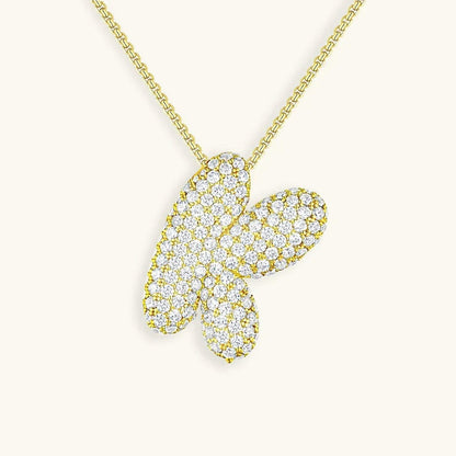 Bubble Initial Crystals Necklace