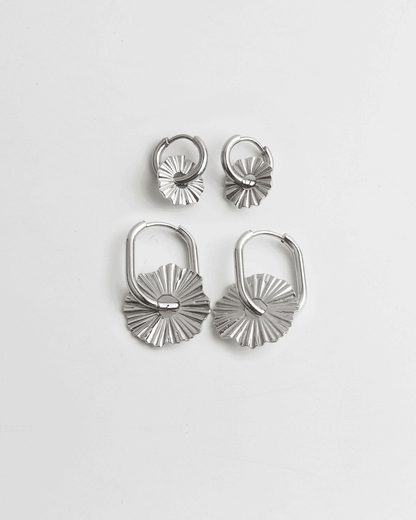 Toned Scalloped Hoop Earrings