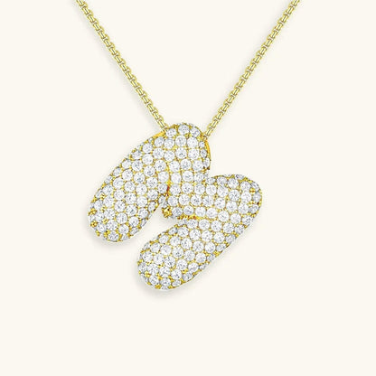 Bubble Initial Crystals Necklace