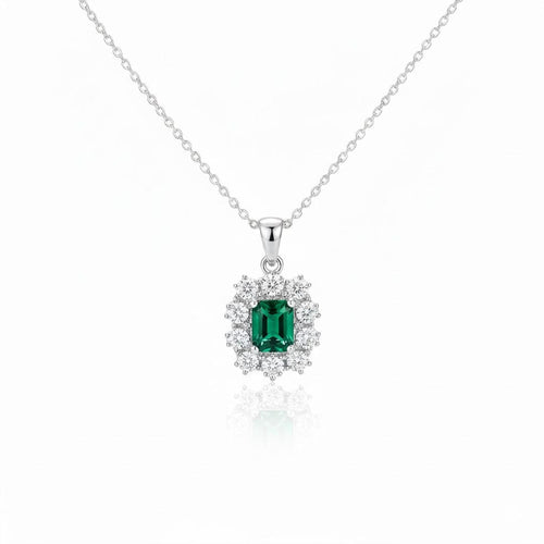 Vintage Emerald Crystal Necklace