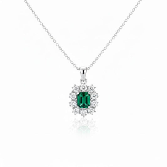 Vintage Emerald Crystal Necklace