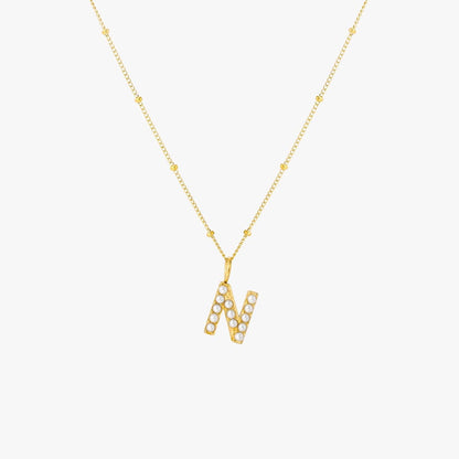 Pearl Initial Pendant Necklace