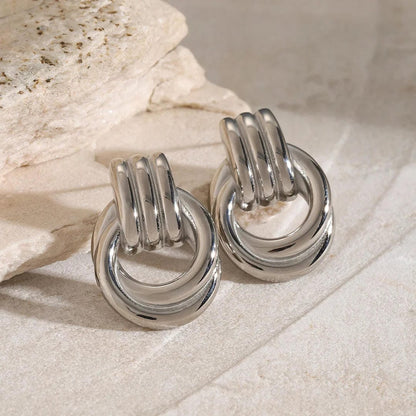 Lustrous Layered Hoop Earrings