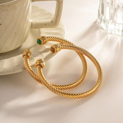 Gold Gemstone Bangle