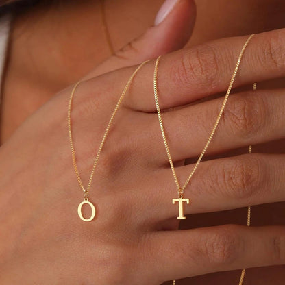 Vintage Letter Initial Gold Necklace
