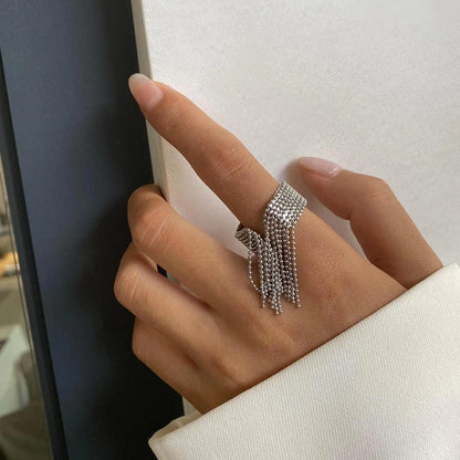 Radiant Gold Tassel Ring