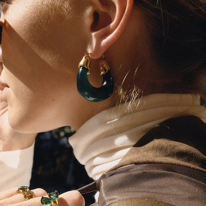 Serene Chunky Enamel Earrings