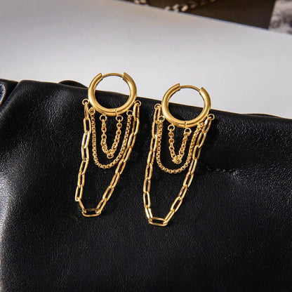 Gleaming Chain Hoop Earrings
