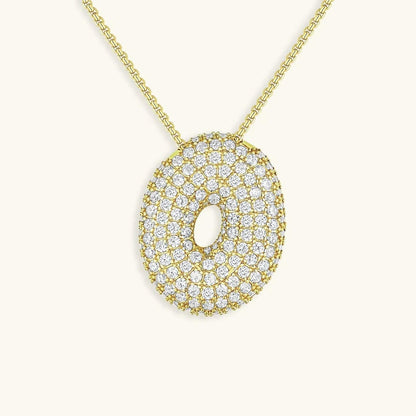 Bubble Initial Crystals Necklace