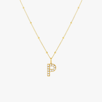 Pearl Initial Pendant Necklace