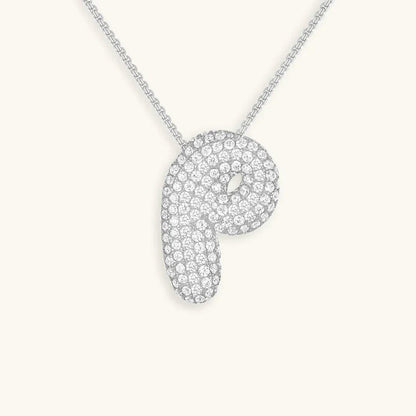 Bubble Initial Crystals Necklace