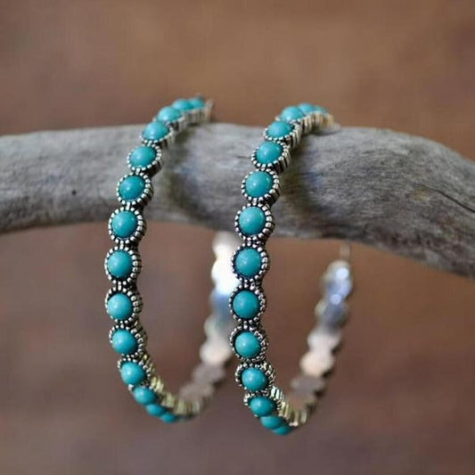 Vintage Turquoise Circular Earrings