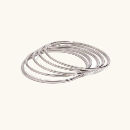 Dazzling Stackable Gold Bangle Set