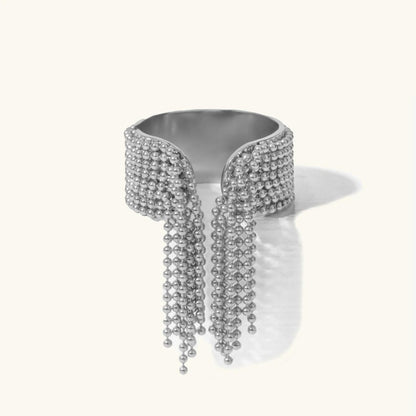 Radiant Gold Tassel Ring