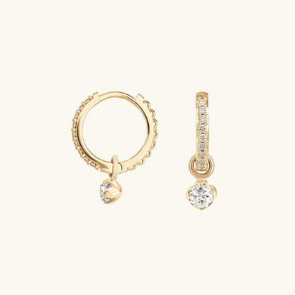 Modern Accent Crystal Hoops