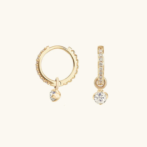 Modern Accent Crystal Hoops